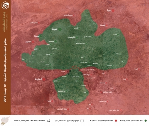 مواقع النفوذ والسيطرة الغوطة الشرقية - 19 نيسان 2016