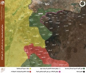 مواقع النفوذ والسيطرة - ريف حلب الشمالي - 19 أيار 2016