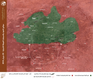 مواقع النفوذ والسيطرة الغوطة الشرقية - 22 حزيران 2016