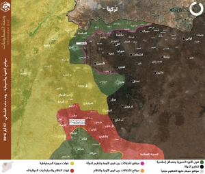 مواقع النفوذ والسيطرة - ريف حلب الشمالي - 27 أيار 2016