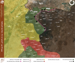 مواقع النفوذ والسيطرة - ريف حلب الشمالي - 05 أيار 2016